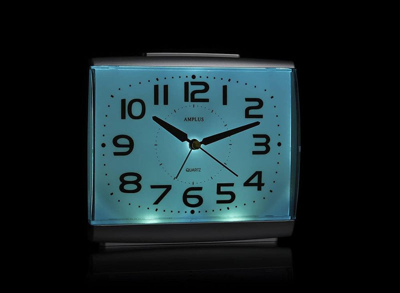 Amplus Silent Sweep Light Snooze Large Numbers Graphite Alarm Clock - PT175G