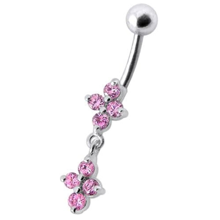 Fancy  Studded Dangling Body Jewelry Navel Ring