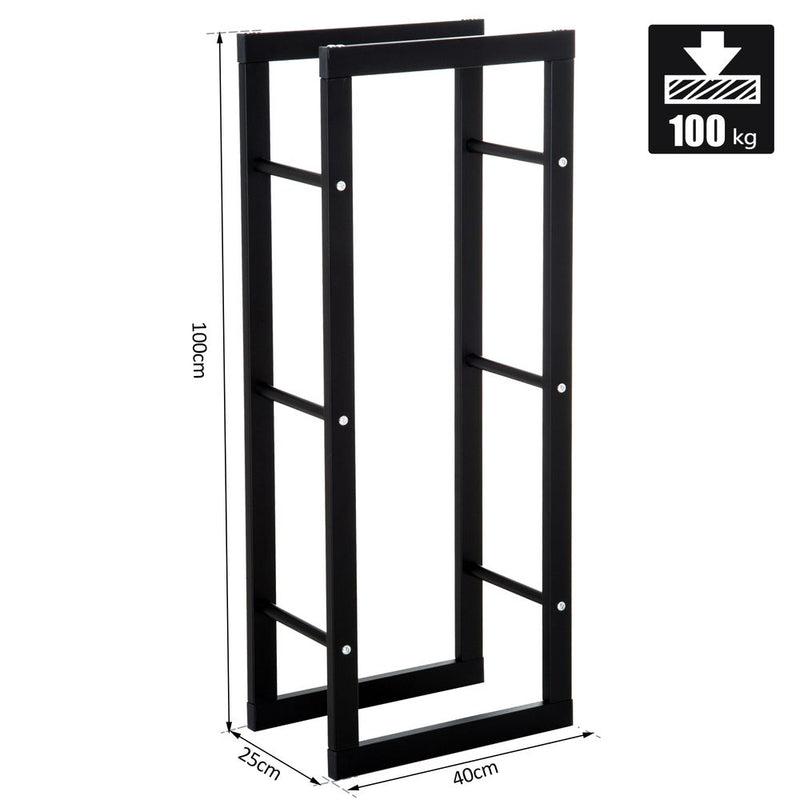 Tier Log Rack Tall Metal Firewood Log Holder Rack Double Tier Fireplace Log Storage ...