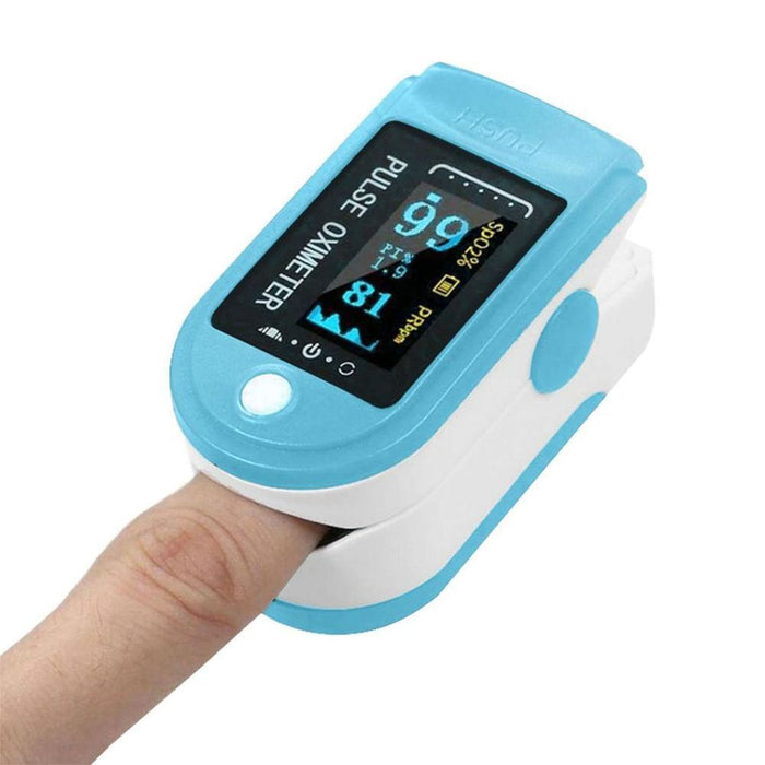 Aquarius Blue Finger Pulse Oximeter V2 - SpO2 Readings & Heart Rate Monitor, FDA Approved