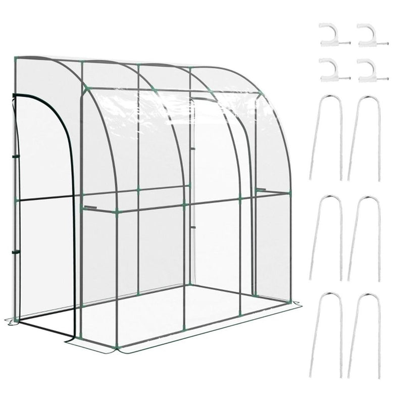 Walk-In Lean to Wall Tunnel Greenhouse