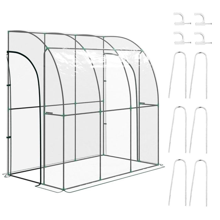 Walk-In Lean to Wall Tunnel Greenhouse