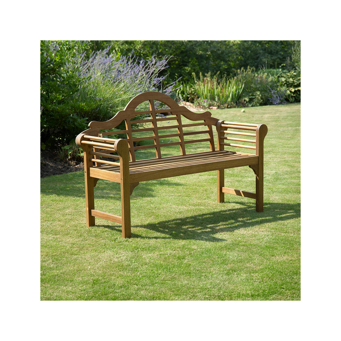 Luxury Lutyens Style Garden Bench - Natural Oil Finish - Handcrafted Acacia Wood - Weather Resistant - Easy Assembly