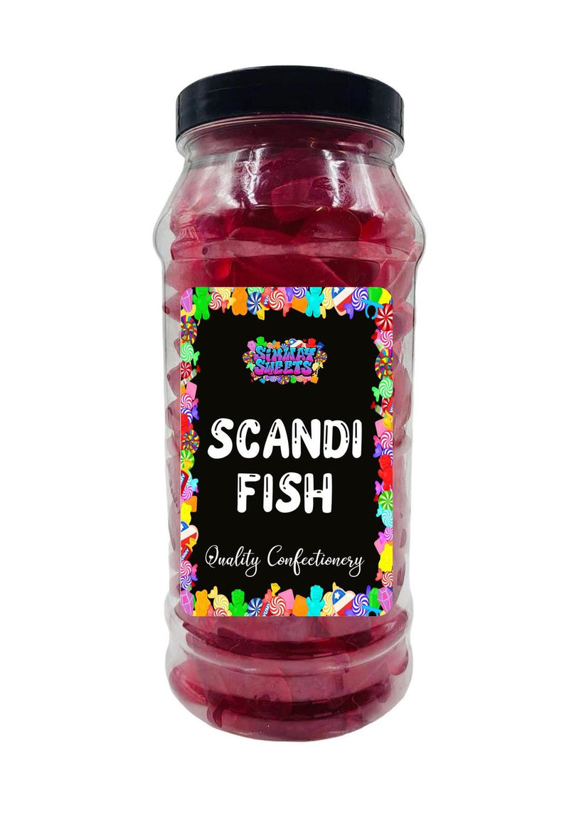 Scandi Cherry Fish Gummy Retro Sweets Jar - Best Quality - Gift Ready