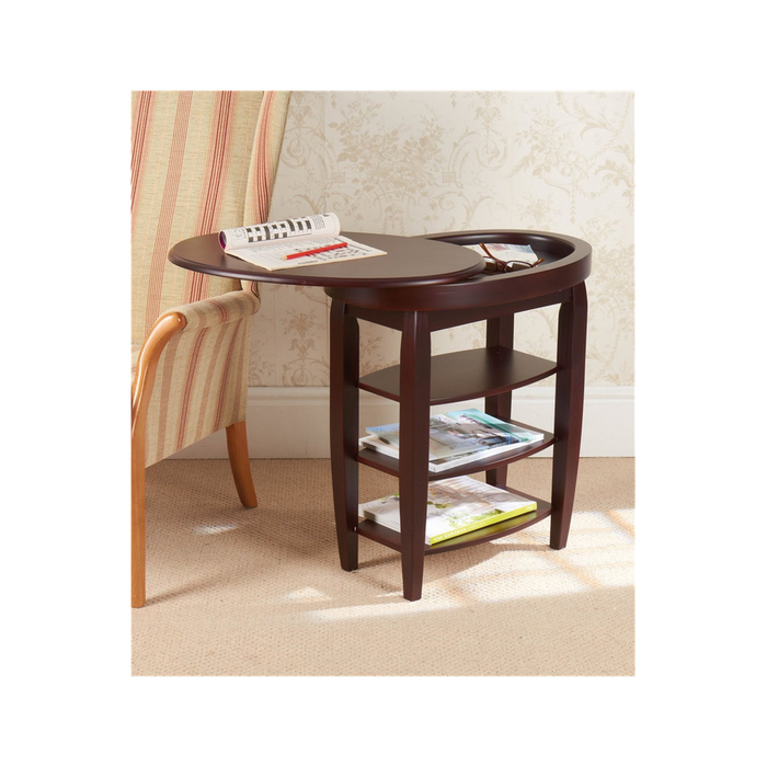 Multi-Purpose Swivel Top Side Table - Mahogany