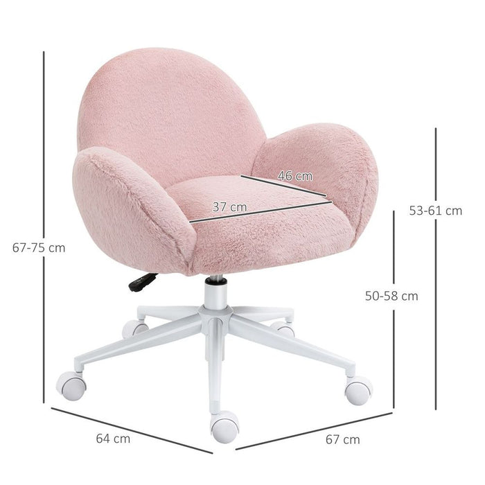 Fluffy Pink Leisure Chair w/ Backrest & Armrest for Bedroom - Professional Seller, High Quality