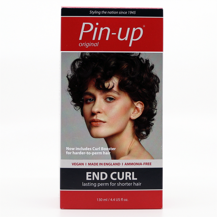 Pin-Up End Curl Home Perm 130ml - Nourishing Formula for Targeted Curling - Protein Rich for Softness and Shine - Easy Application - Made in the UK