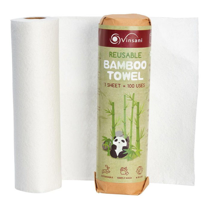 Vinsani? Reusable Bamboo Towels - Super Strong, Ultra Absorbent & Eco-Friendly - 20 Sheets