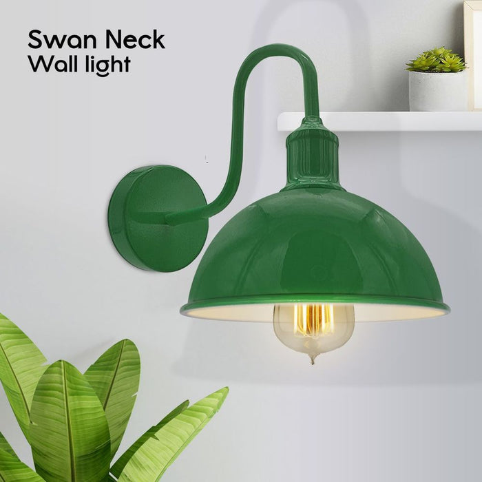 Modern Industrial Swan Neck Metal Arm E27 Sconce Wall Light Set Fixture for Living Room Dining Room Kitchen.