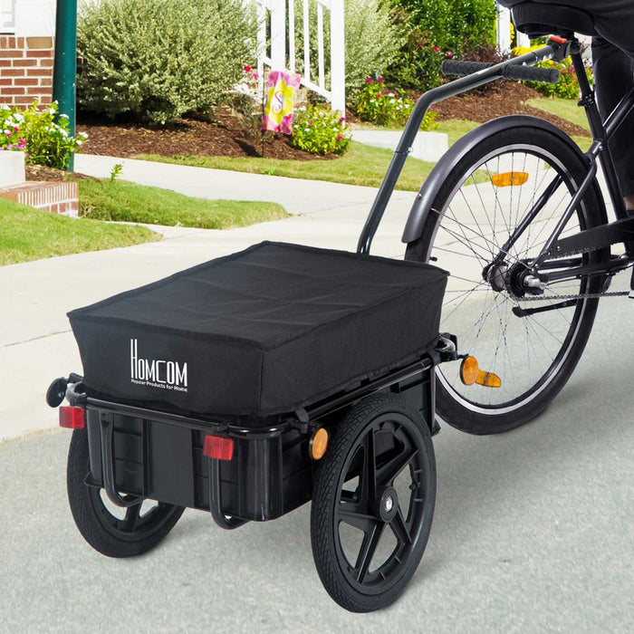 Premium Bike Trailer Stroller | Durable Cargo Trailer | Black | Steel Construction | Removable Storage Box | Sturdy & Safe | HOMCOM