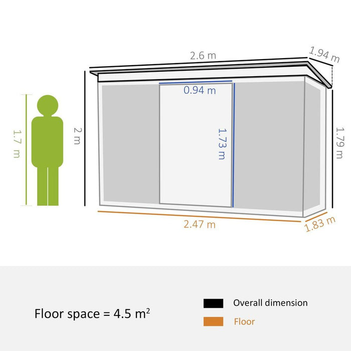 Premium Quality Outsunny Garden Shed - Tool Organizer w/ Double Sliding Door - Durable & Spacious Outdoor Storage - Grey