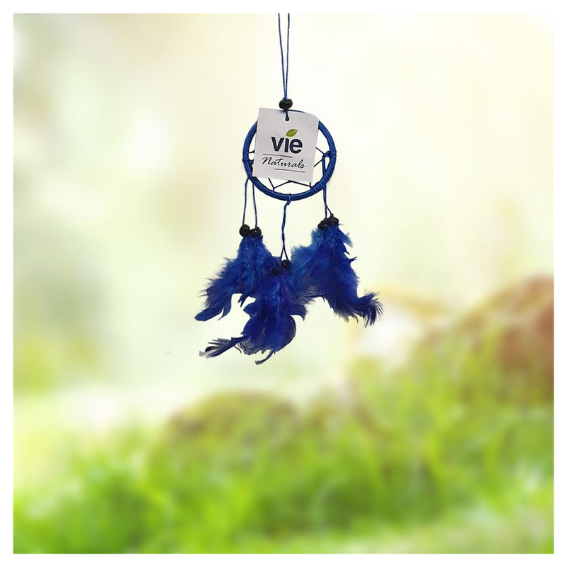 Handcrafted Blue Dream Catcher with 6cm Ring & Bead