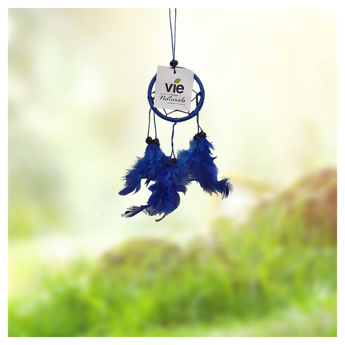 Handcrafted Blue Dream Catcher with 6cm Ring & Bead