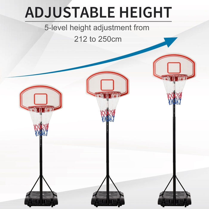 Pro-Grade Adjustable Basketball Stand | Sturdy Steel Frame | 175cm-215cm Height | HOMCOM