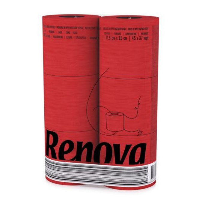 Renova 6 Rolls 3 Ply Soft Colour Toilet Loo Bathroom Tissue Paper Rolls