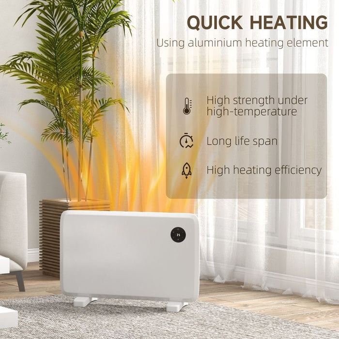 1200W Electric Convector Heater, Quiet Space Heater with LED Display, White