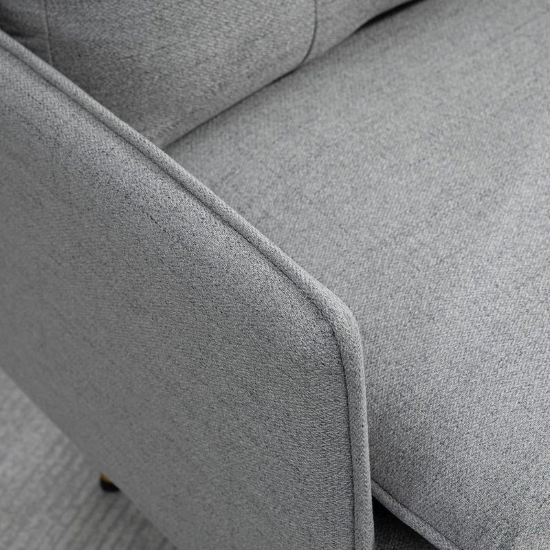HOMCOM Modern Upholstered One Seater Sofa for Bedroom Living Room Grey