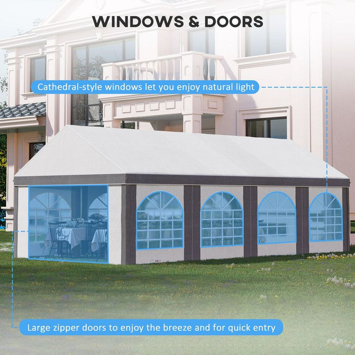 8x4m Party Tent - Marquee Gazebo with Sides, Windows & Doors