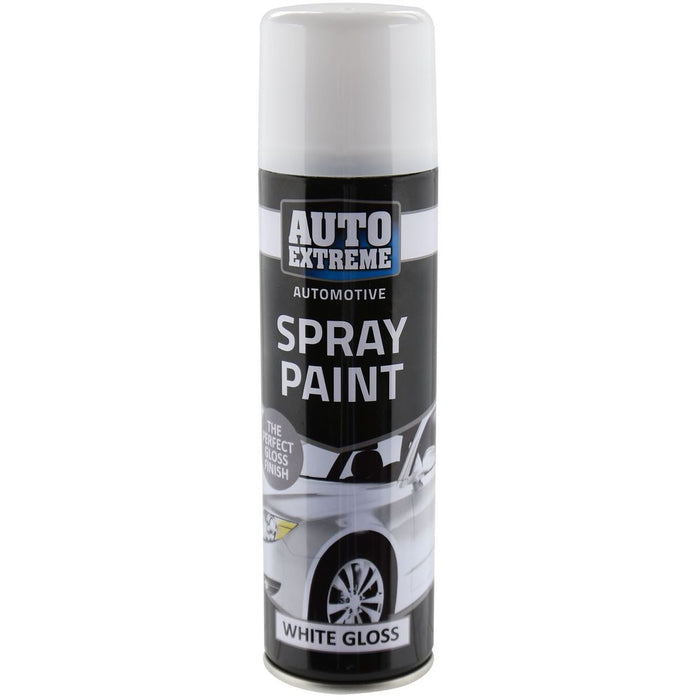 Automotive Spray Paint - GLOSS WHITE AER888 - Professional Quality - Interior & Exterior - Fast Drying - 250ml