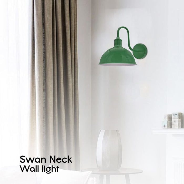 Modern Industrial Swan Neck Metal Arm E27 Sconce Wall Light Set Fixture for Living Room Dining Room Kitchen.