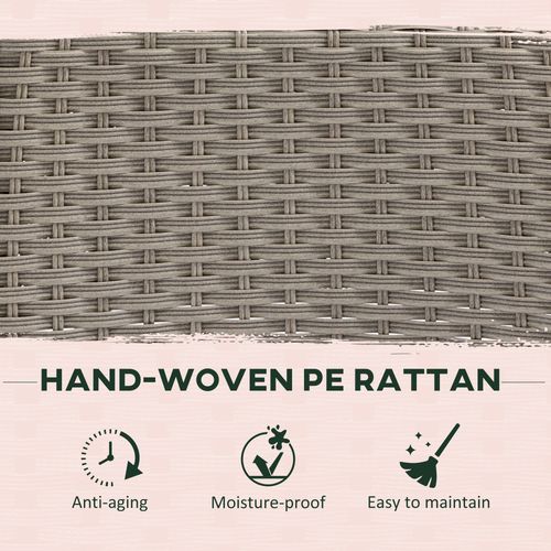 5 Pieces Outdoor Patio PE Rattan Dining Set, Four Seater , Grey