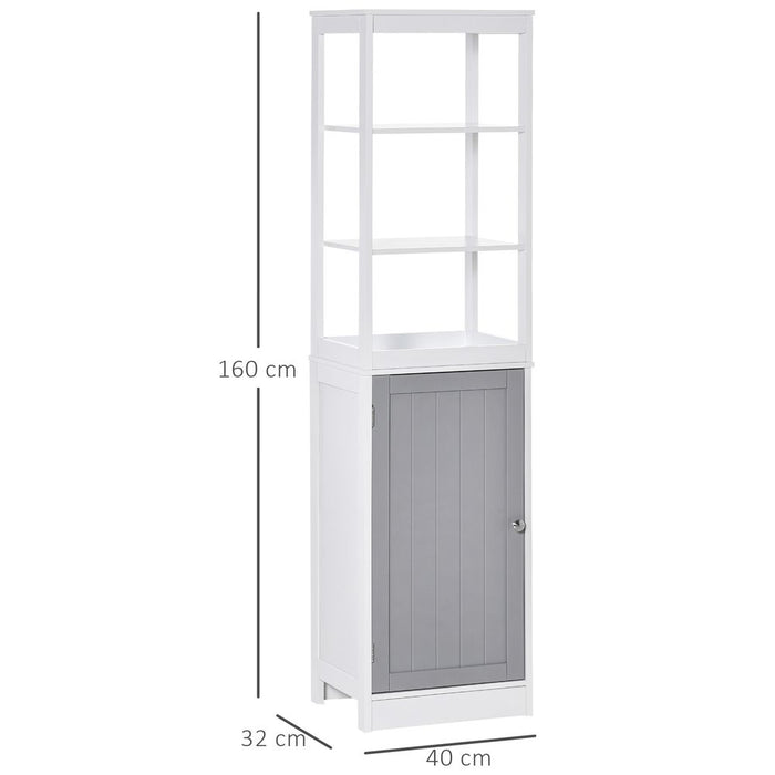 kleankin Tall Bathroom Cabinet Free Standing Slimline Cupboard Tallboy Unit Storage Organiser for Bathroom, Living Room, Kitchen