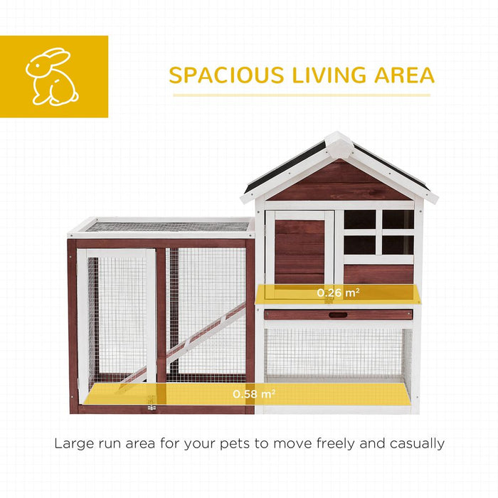 Premium 122cm Rabbit Hutch - Wooden Habitat w/ Tray & Ramp - Ideal for Small Animals - Top Quality