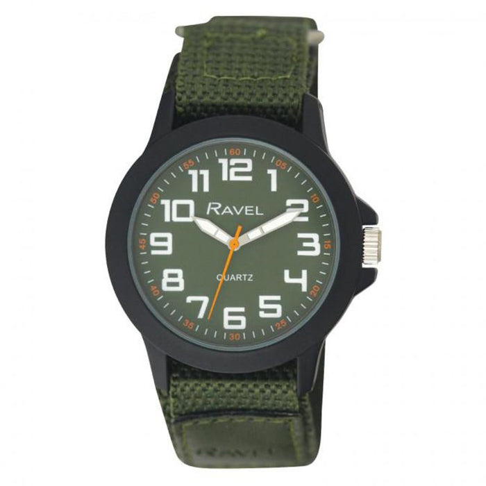 Ravel Men Sports Case Green Arabic Dial Velcro Strap Watch R1601.65.66