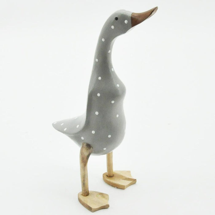 Premium Handcrafted 45cm Grey Duck with White Spots - High-Quality Fair Trade Creation