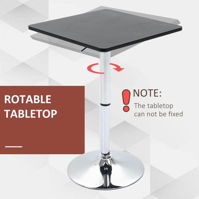 Versatile Adjustable Bar Table - Black/Silver Frame - Premium Quality - Ideal for Any Space