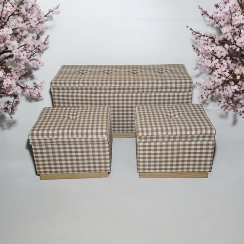 100/46/46CM SET 3 WOODEN STOOLS