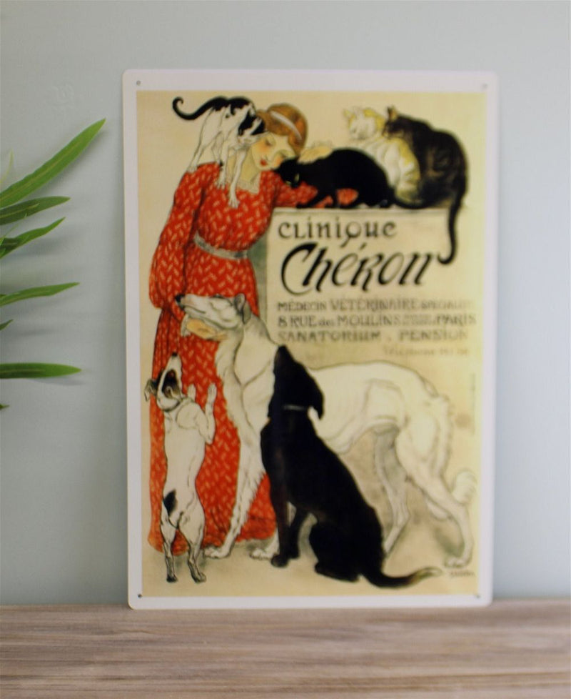 Vintage Metal Sign | Retro Advertising | Clinique Cheron