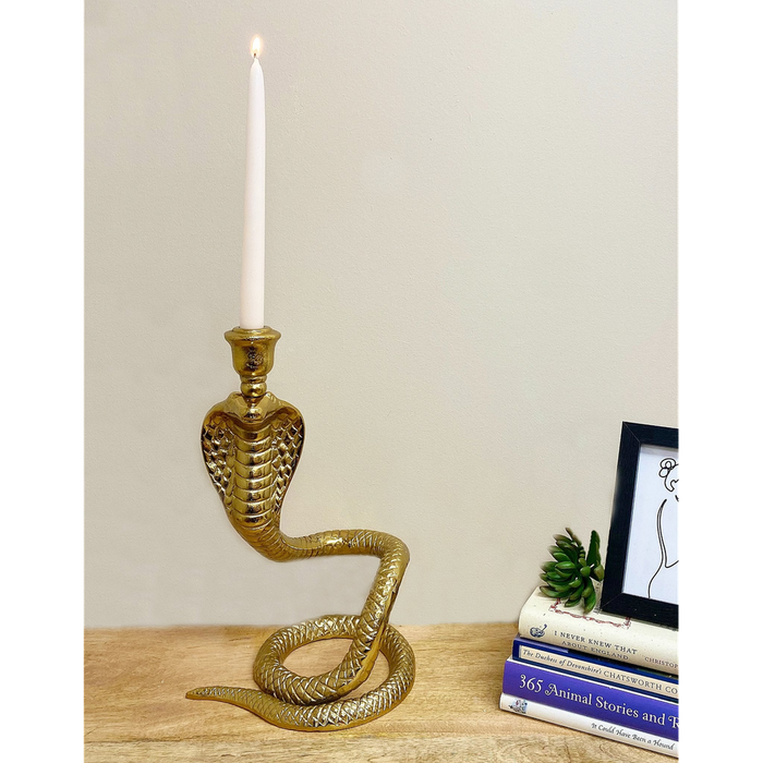 Snake Candle Holder: Large Gold, Realistic Detail, Statement Piece, High Quality