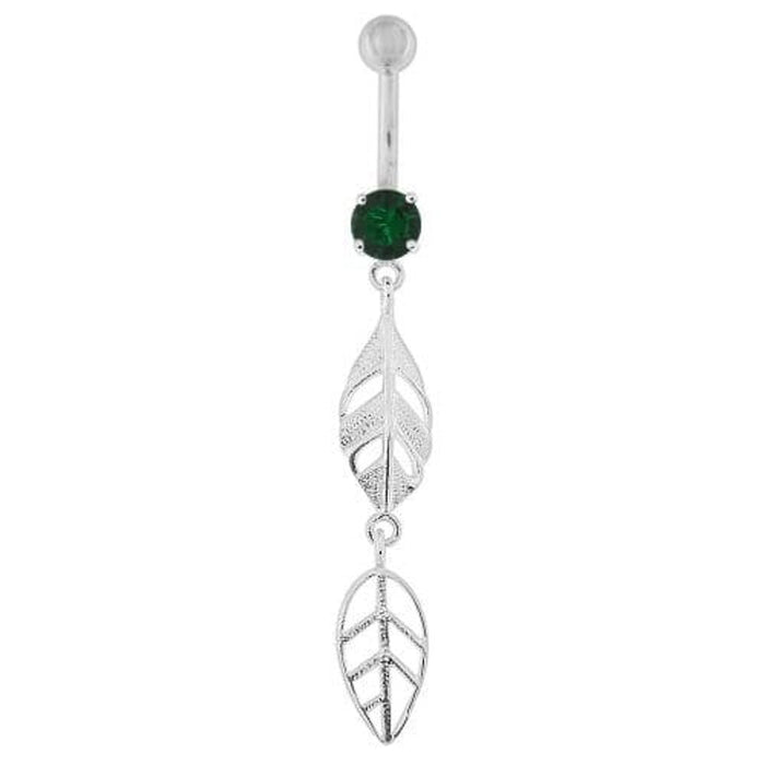 Fancy Dangling Leaf's Navel Belly Button Ring