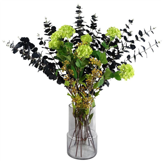 26cm Grey Smoke Glass Vase: Versatile & Elegant Décor Accessory for Real & Artificial Flowers