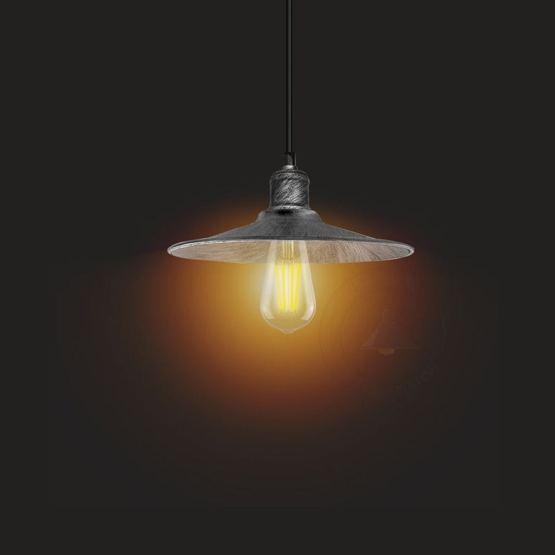 Vintage Ceiling Pendant Light - Rustic Metal Shade - Stylish and Elegant Design - Dimmer Compatible - High Quality