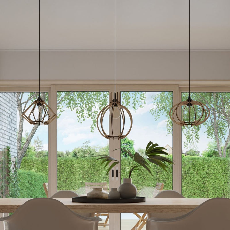 Scandinavian Design Wood Pendant Lamp - Mandelino E27