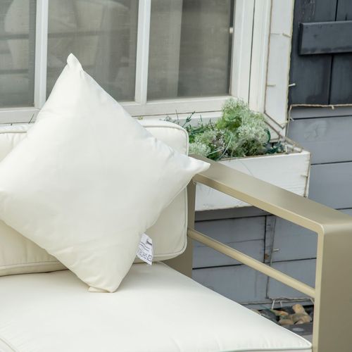 4 PCs Aluminium Garden Furniture Set w/ Thick Padded Cushion