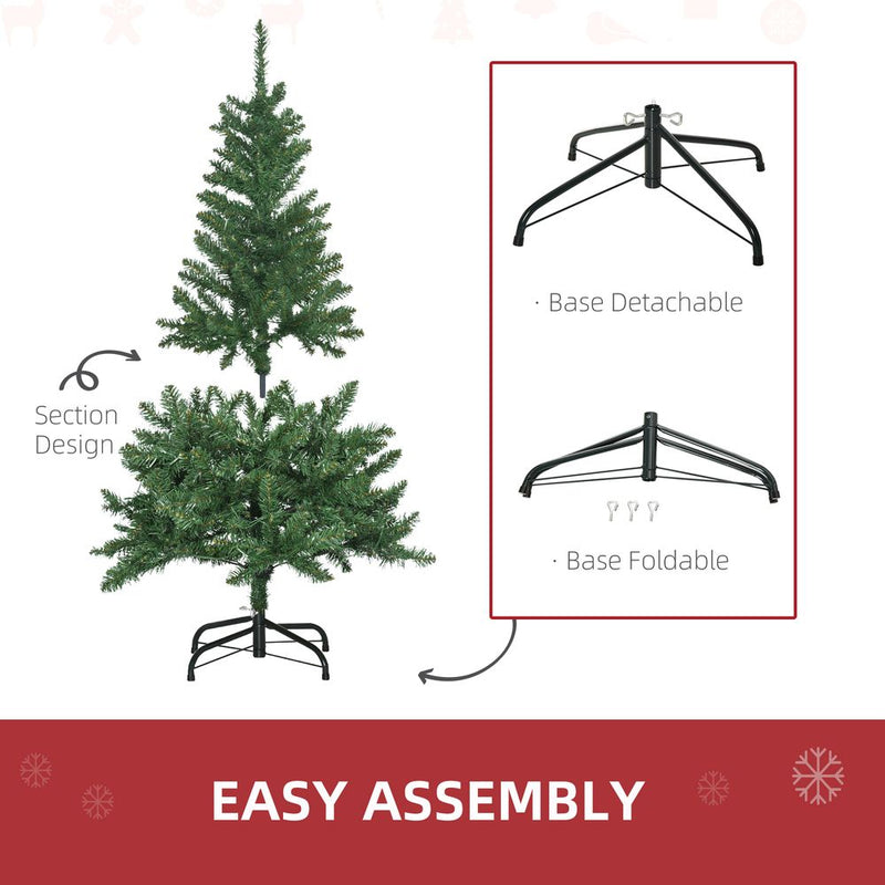 4 Feet Christmas Tree Warm White LED Light Holiday Home Decoration, Green