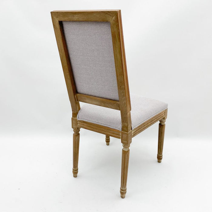 96CM BEIGE LINEN FABRIC LOUIS CHAIR