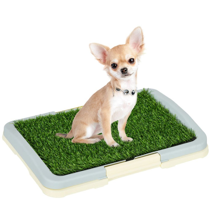 PawHut Dog Toilet - Indoor, Artificial Grass, Grid Panel, Tray: The Perfect Solution for Easy Pet Waste Management!