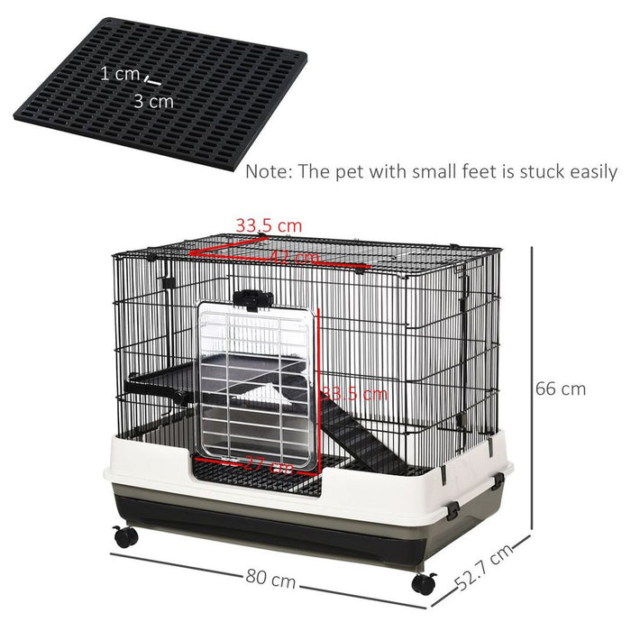 Premium Small Pet Cage: Metal Wire Top, Removable Tray, 4 Wheels