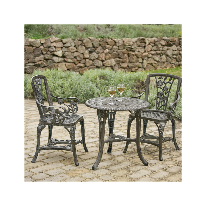 Rose Armchair Bistro Set - Grey