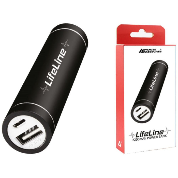 AA LifeLine 2200-X Power Bank - Black; USB-C/MicroUSB; Emergency Charger for Mobile Phones