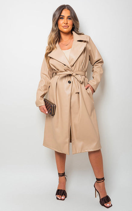 Meredith Longline Belted Trench Coat