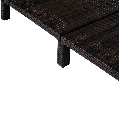 Rattan Sun Lounger Bed-Brown