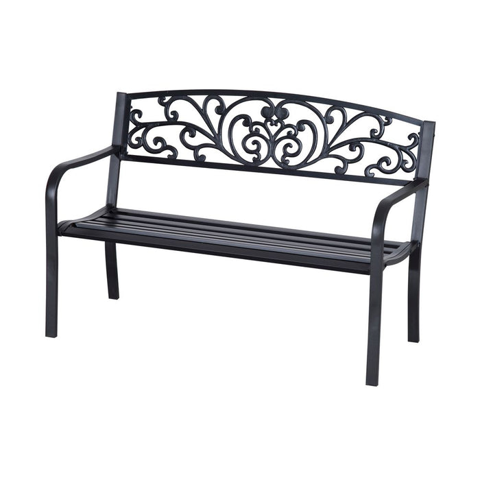 Premium Steel Outdoor Bench - Comfortable 2-Seater Garden Seating - Elegant & Durable - Ideal for Relaxing Outdoors