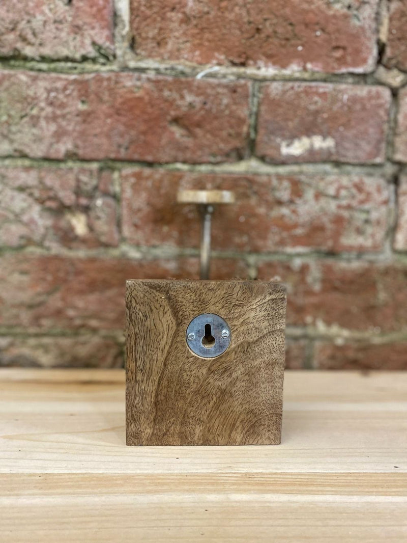 Mango Wood Heart Double Coat Hook