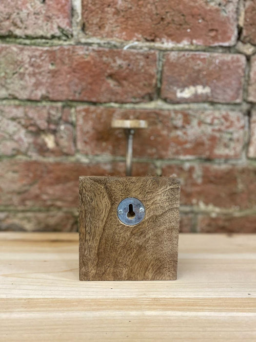 Mango Wood Heart Double Coat Hook