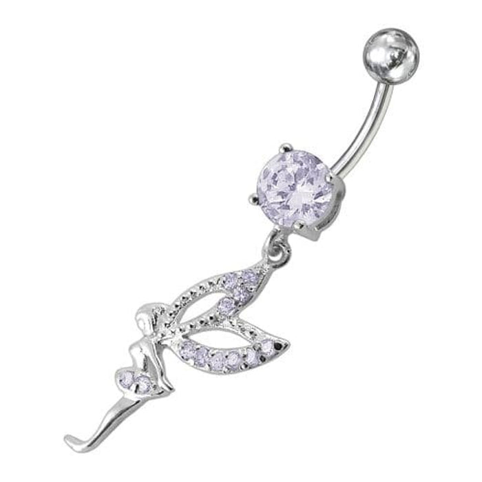 Fancy Angel shaped Dangling jeweled Belly Ring